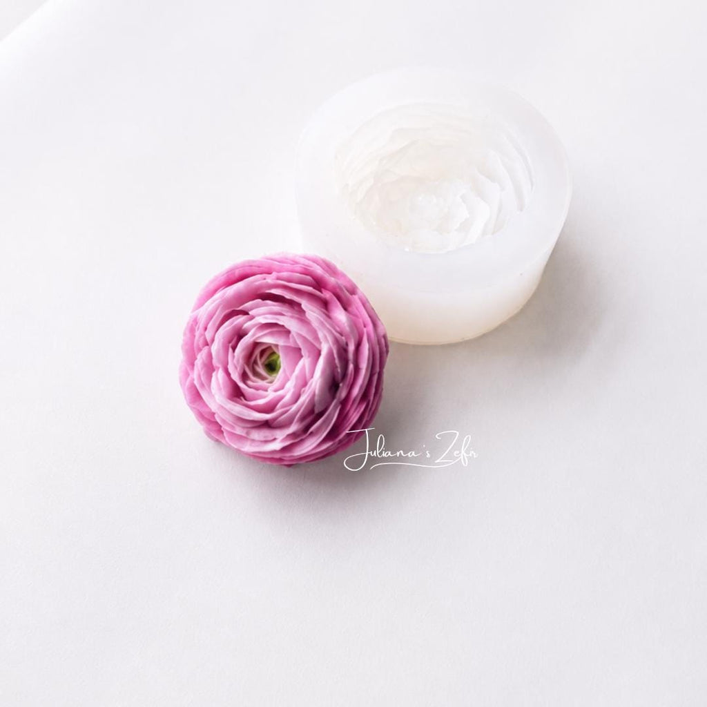 Ranunculus Rosa Chiaro Silicone Mold | food grade marshmallow zefir decorating tool