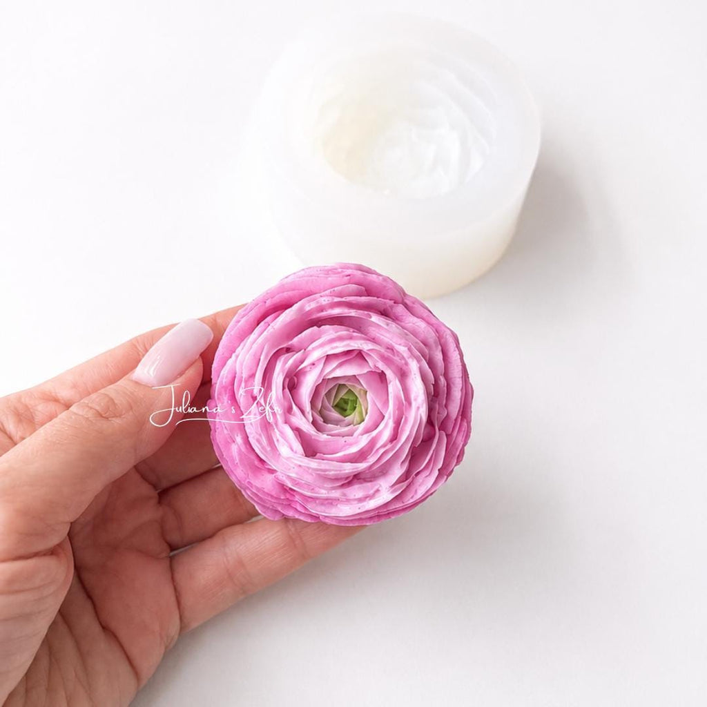 Ranunculus Rosa Chiaro Silicone Mold | food grade marshmallow zefir decorating tool