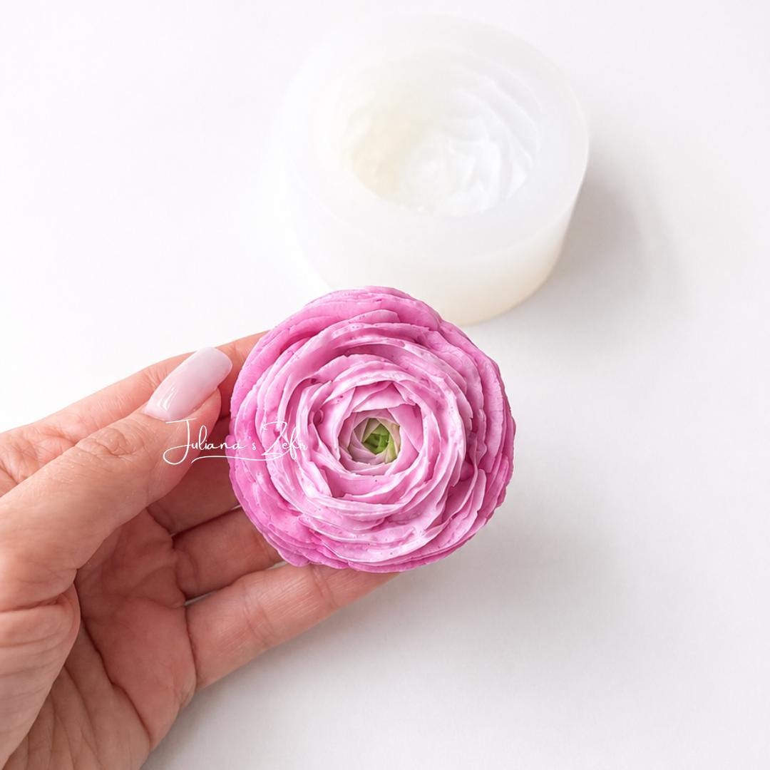 Ranunculus Rosa Chiaro Silicone Mold | food grade marshmallow zefir decorating tool