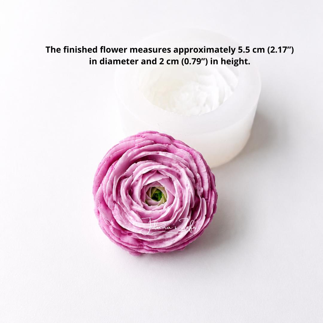 Ranunculus Rosa Chiaro Silicone Mold | food grade marshmallow zefir decorating tool