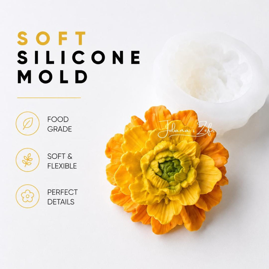 Camellia Yellow Silicone Mold | food grade marshmallow zefir decorating tool