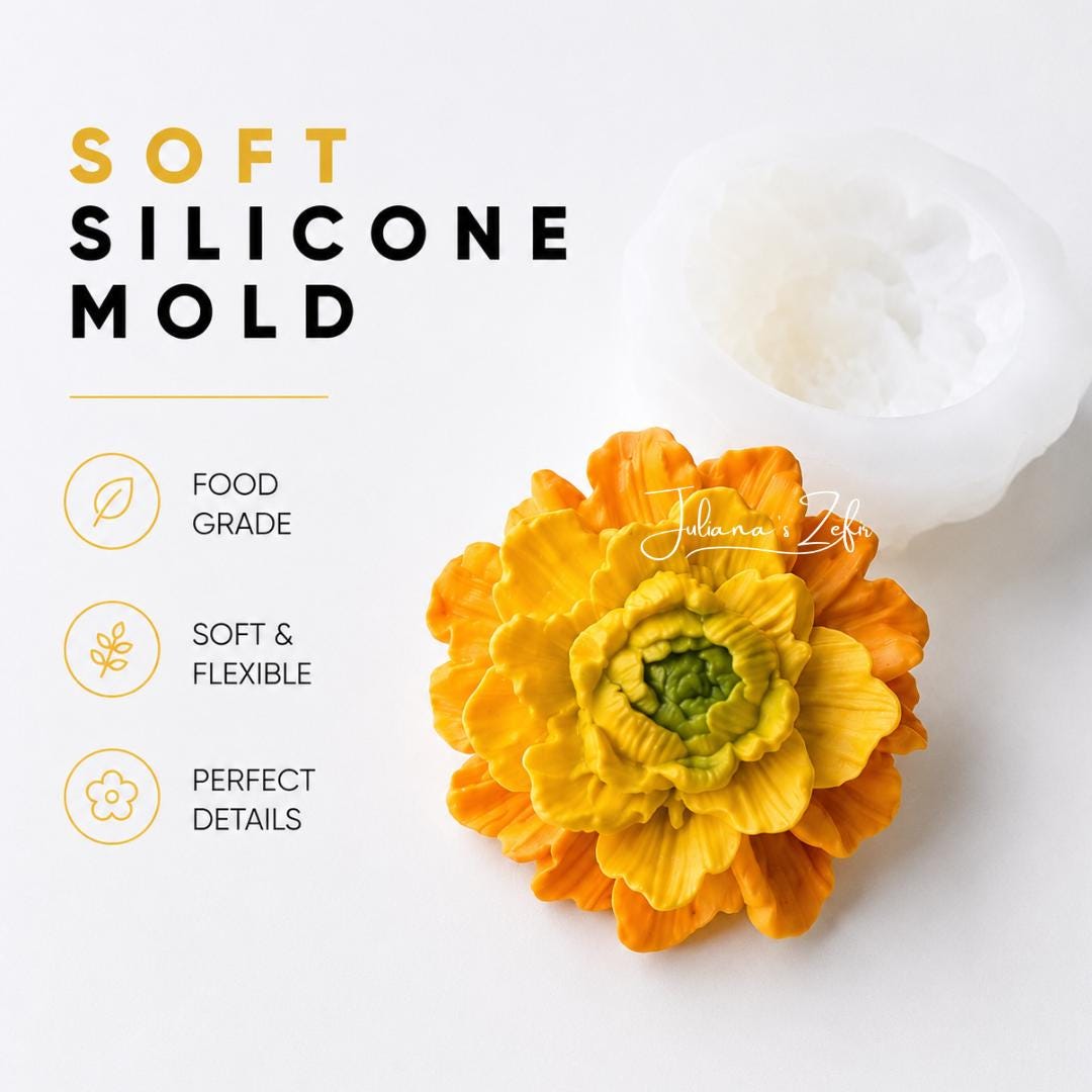Camellia Yellow Silicone Mold | food grade marshmallow zefir decorating tool