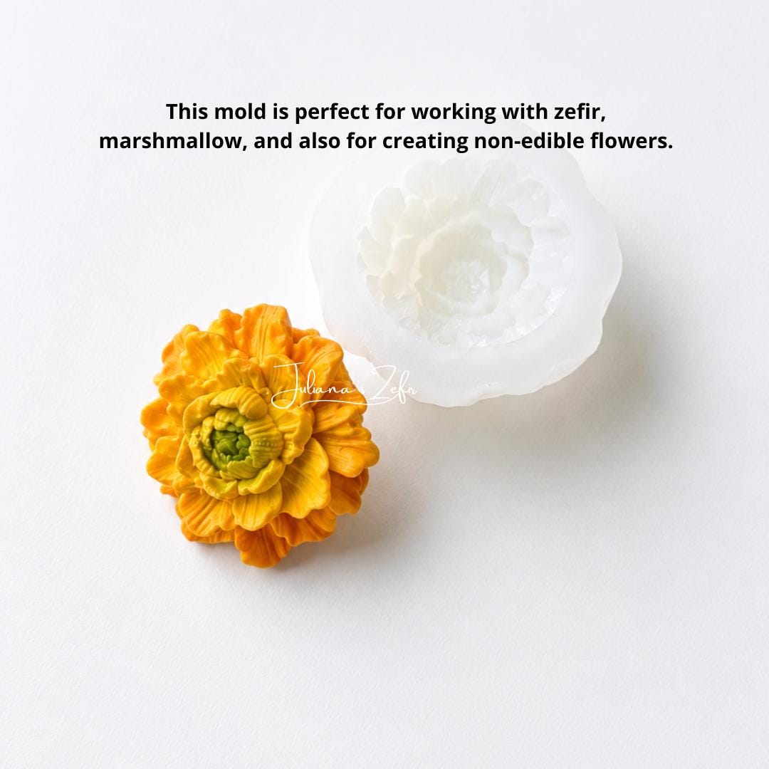Camellia Yellow Silicone Mold | food grade marshmallow zefir decorating tool