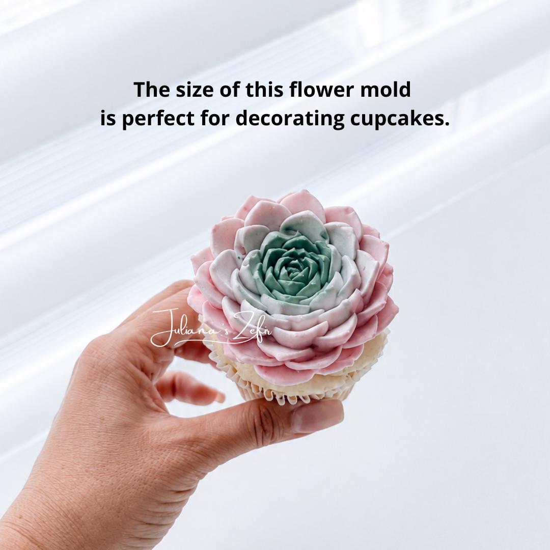 Sacculent Rose Silicone Mold | food grade marshmallow zefir decorating tool