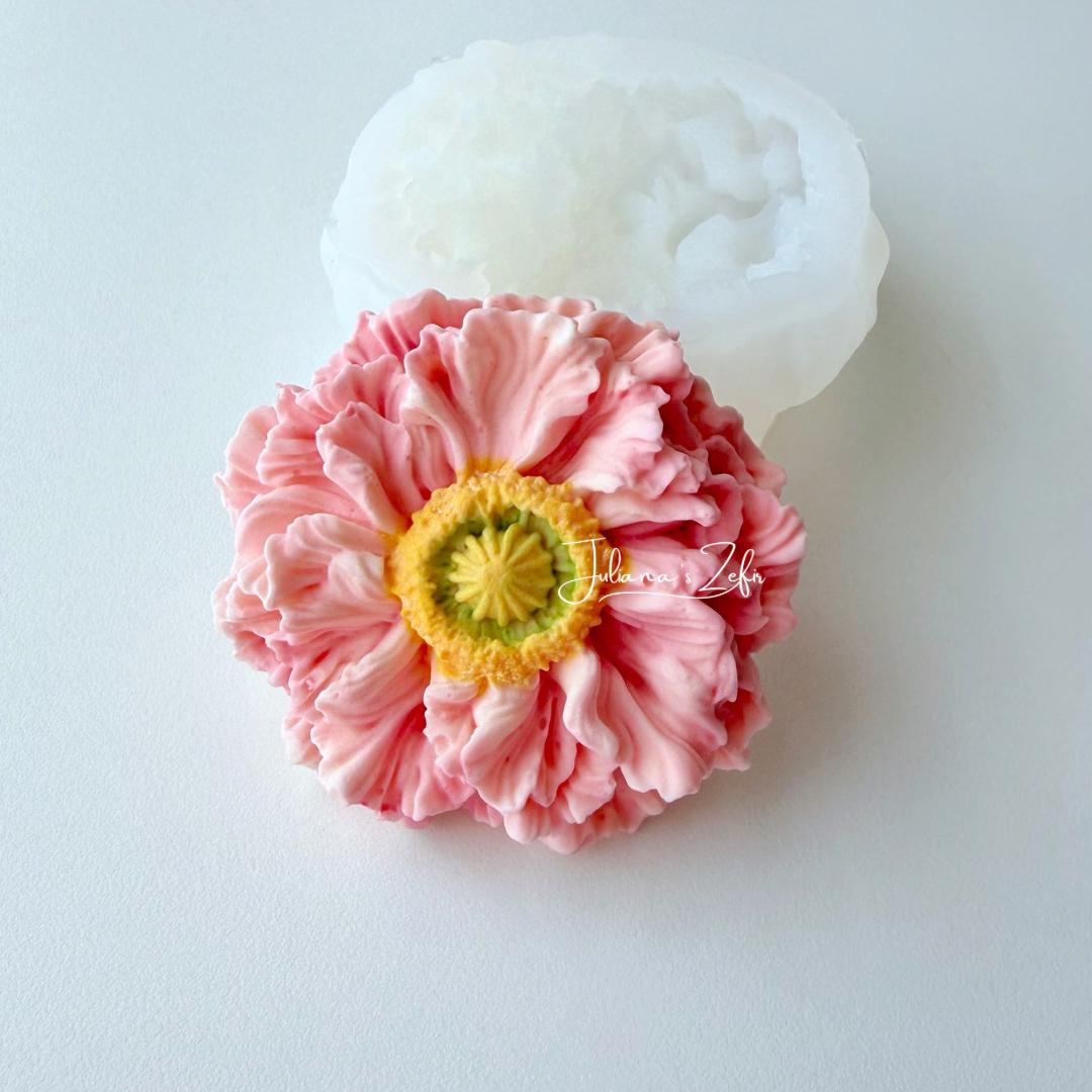 Poppy Pink Ruffles Silicone Mold | food grade marshmallow zefir decorating tool