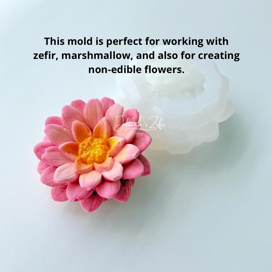 Dahlia Fire Magic Silicone Mold | food grade marshmallow zefir decorating tool