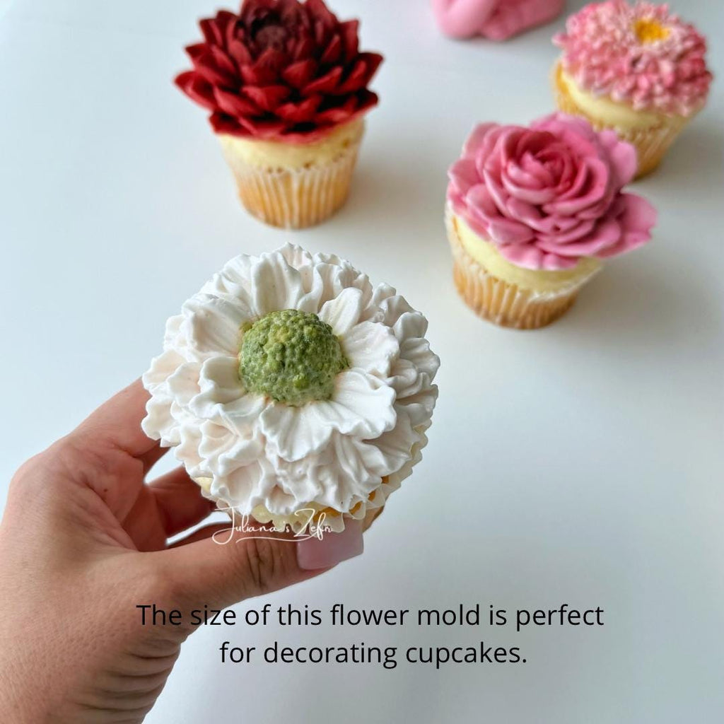 Scabiosa Fama White Silicone Mold | food grade marshmallow zefir decorating tool