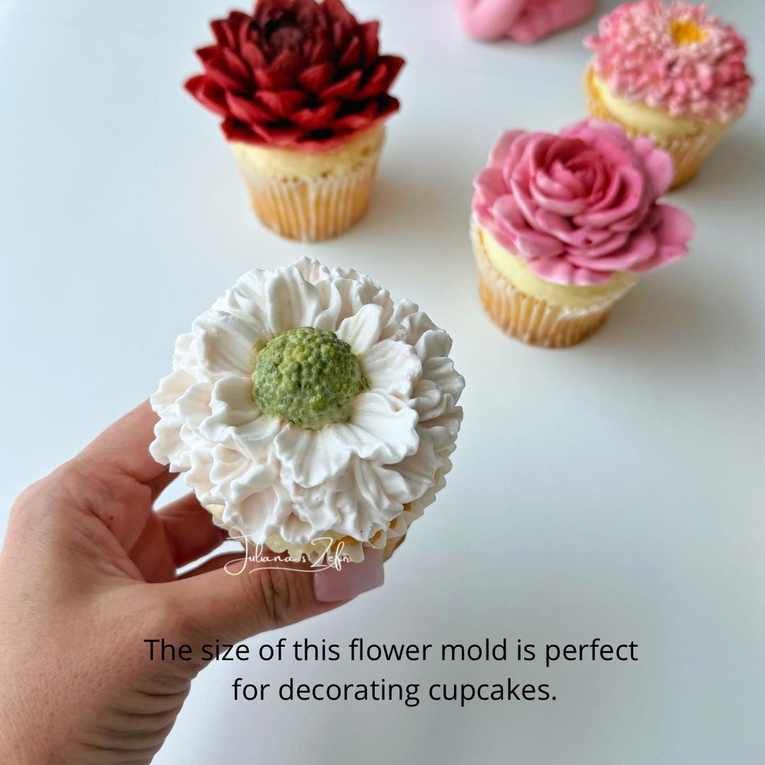 Scabiosa Fama White Silicone Mold | food grade marshmallow zefir decorating tool