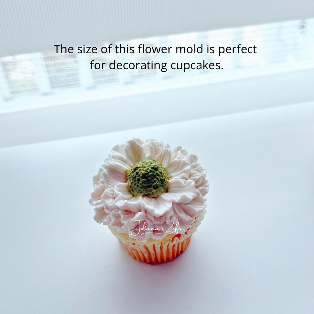 Scabiosa Fama White Silicone Mold | food grade marshmallow zefir decorating tool