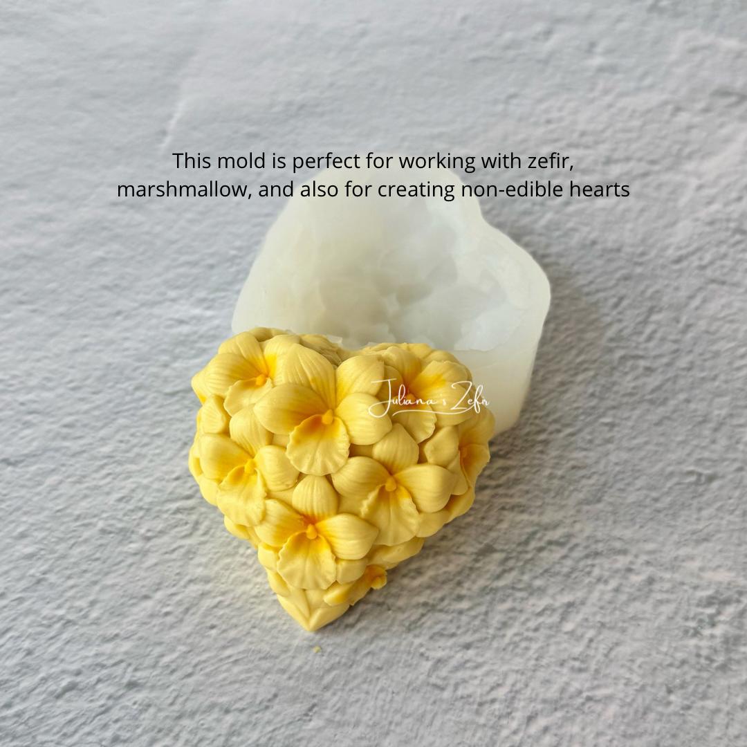 Orchid Heart Silicone Mold | food grade marshmallow zefir decorating tool