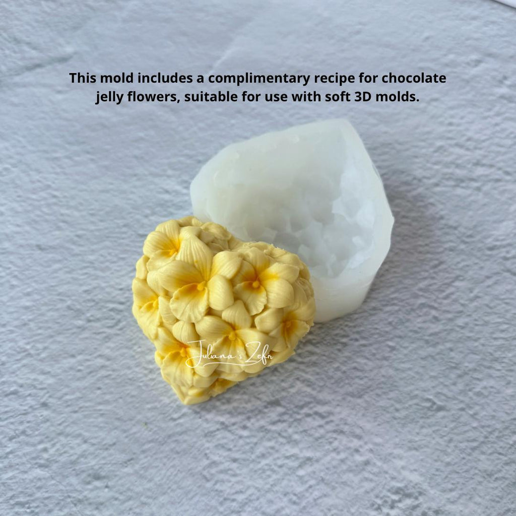 Orchid Heart Silicone Mold | food grade marshmallow zefir decorating tool