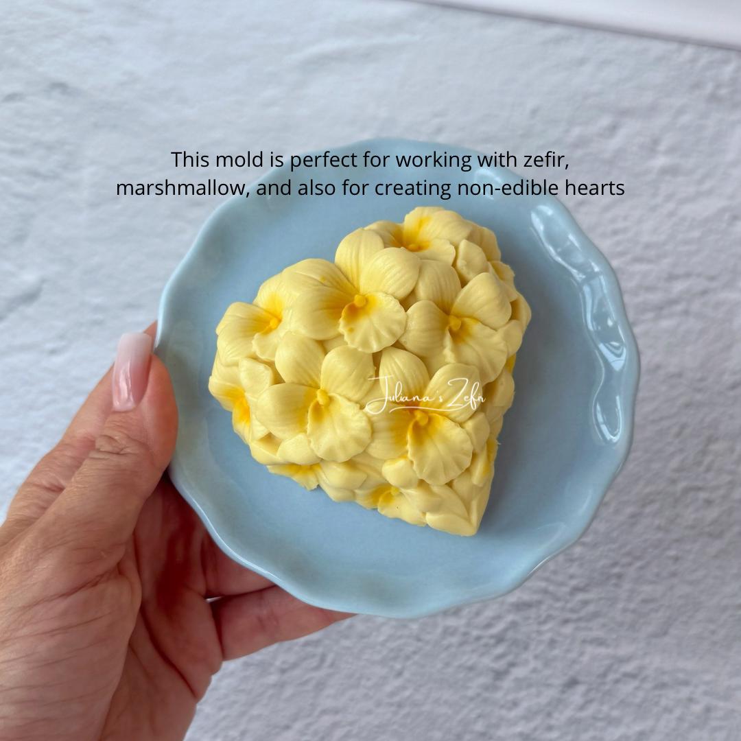 Orchid Heart Silicone Mold | food grade marshmallow zefir decorating tool