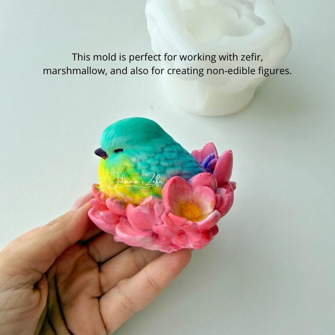 Bird in Bloom Silicone Mold | food grade marshmallow zefir decorating tool