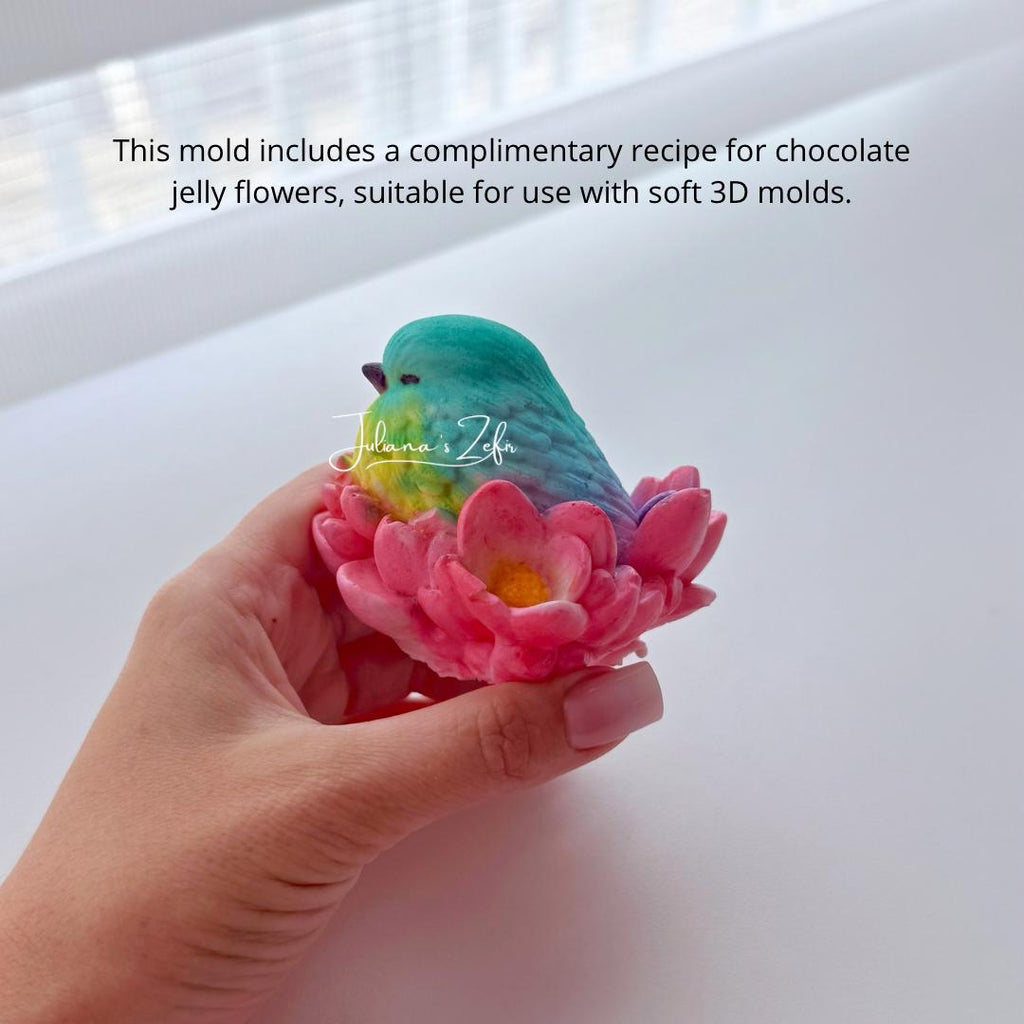 Bird in Bloom Silicone Mold | food grade marshmallow zefir decorating tool