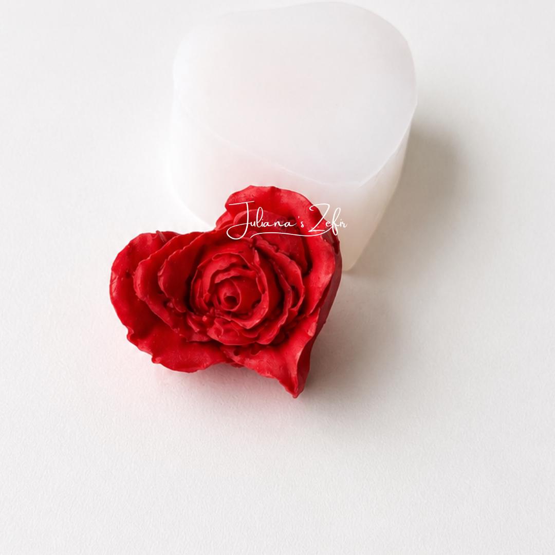 Red Rose Heart Silicone Mold | food grade marshmallow zefir decorating tool