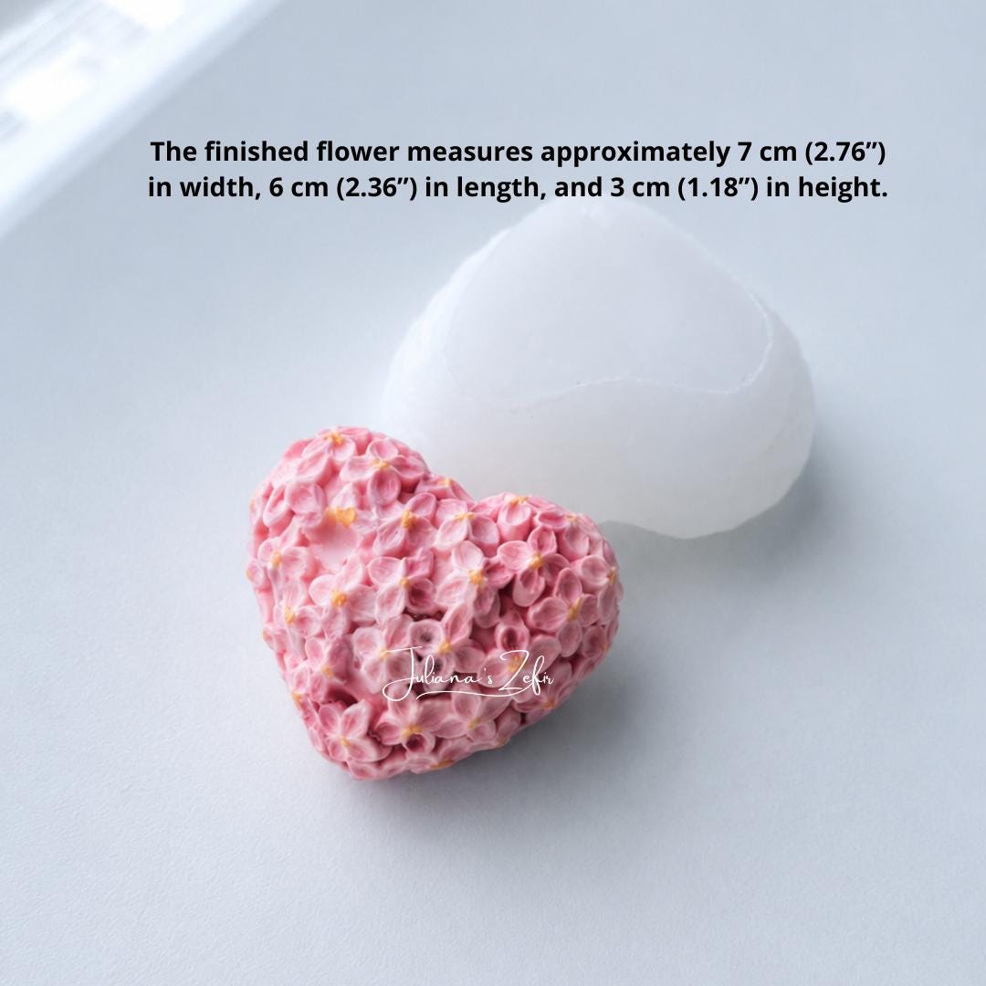 Lilac Heart Silicone Mold | food grade marshmallow zefir decorating tool