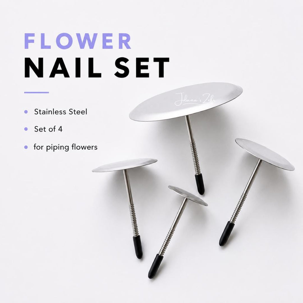 Flower Nail set of 4 for piping zefir flowers, buttercream piping nozzles