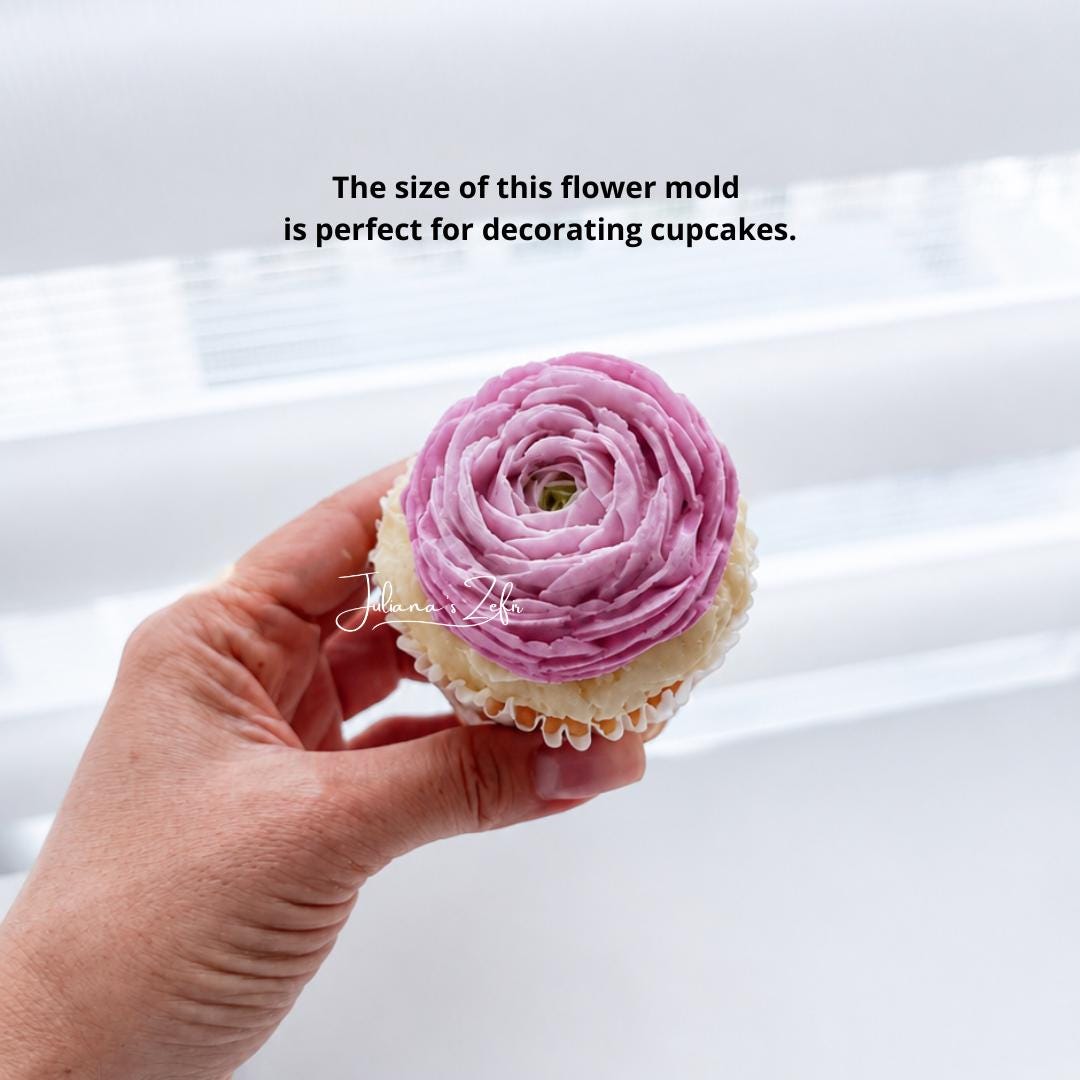 Ranunculus Rosa Chiaro Silicone Mold | food grade marshmallow zefir decorating tool