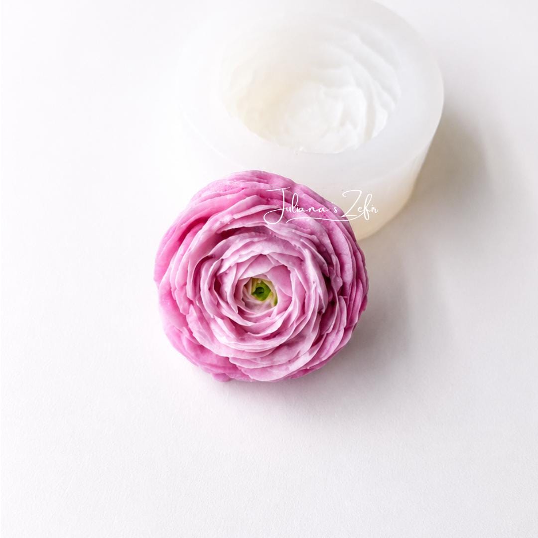 Ranunculus Rosa Chiaro Silicone Mold | food grade marshmallow zefir decorating tool
