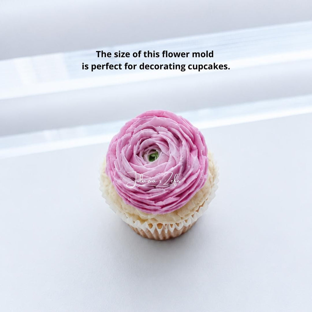Ranunculus Rosa Chiaro Silicone Mold | food grade marshmallow zefir decorating tool