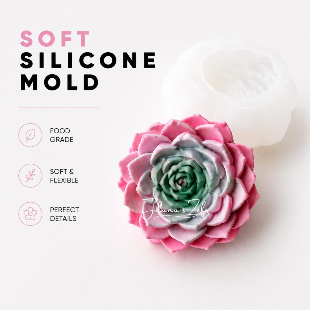 Sacculent Rose Silicone Mold | food grade marshmallow zefir decorating tool