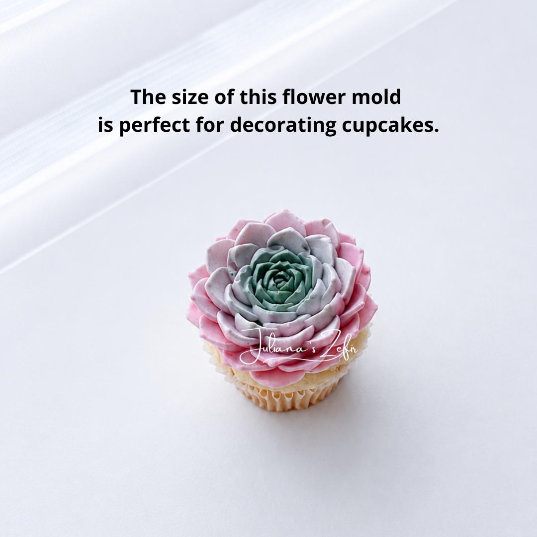 Sacculent Rose Silicone Mold | food grade marshmallow zefir decorating tool