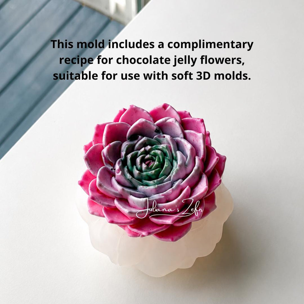 Sacculent Rose Silicone Mold | food grade marshmallow zefir decorating tool