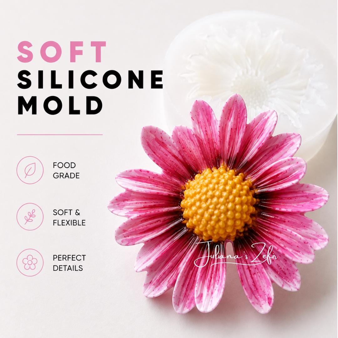 Carmine Blush Mum Silicone Mold | food grade marshmallow zefir decorating tool