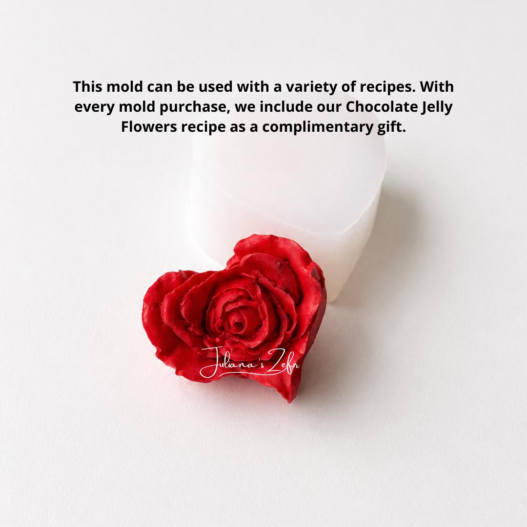Red Rose Heart Silicone Mold | food grade marshmallow zefir decorating tool
