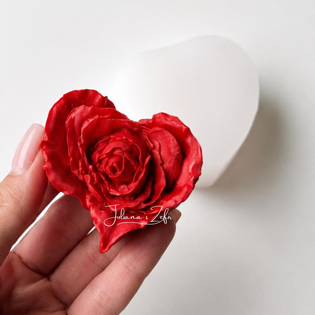 Red Rose Heart Silicone Mold | food grade marshmallow zefir decorating tool