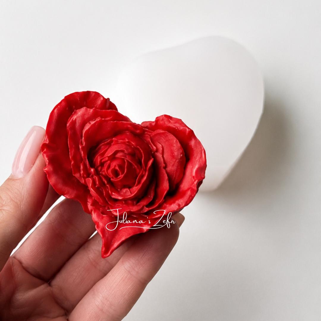 Red Rose Heart Silicone Mold | food grade marshmallow zefir decorating tool