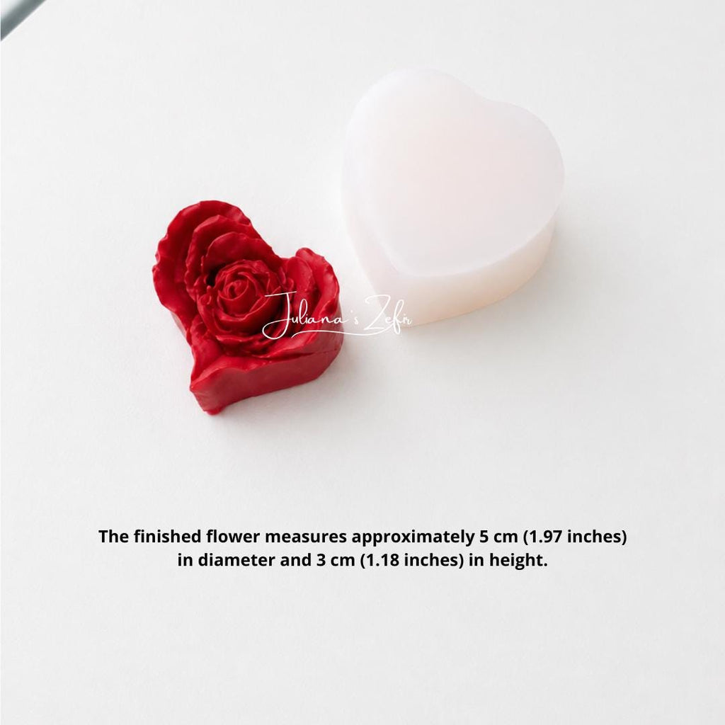 Red Rose Heart Silicone Mold | food grade marshmallow zefir decorating tool