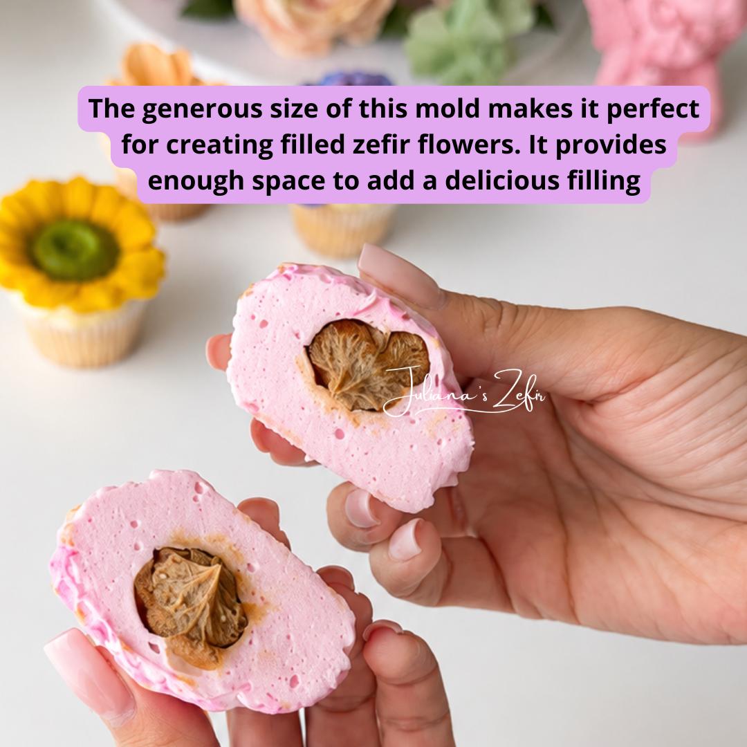 Lilac Heart Silicone Mold | food grade marshmallow zefir decorating tool