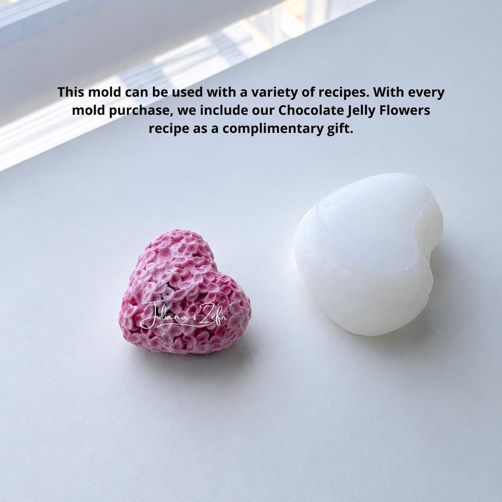 Lilac Heart Silicone Mold | food grade marshmallow zefir decorating tool