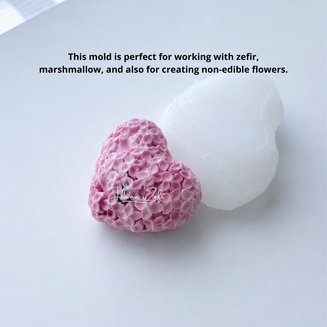 Lilac Heart Silicone Mold | food grade marshmallow zefir decorating tool