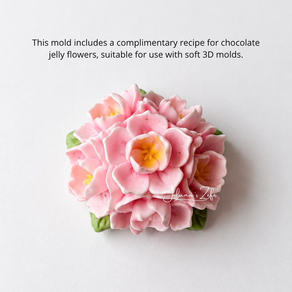Pink Jasmine Soft Silicone Mold | food grade marshmallow zefir decorating tool