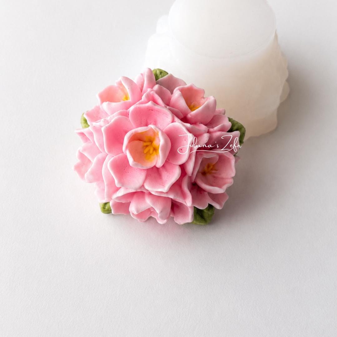 Pink Jasmine Soft Silicone Mold | food grade marshmallow zefir decorating tool