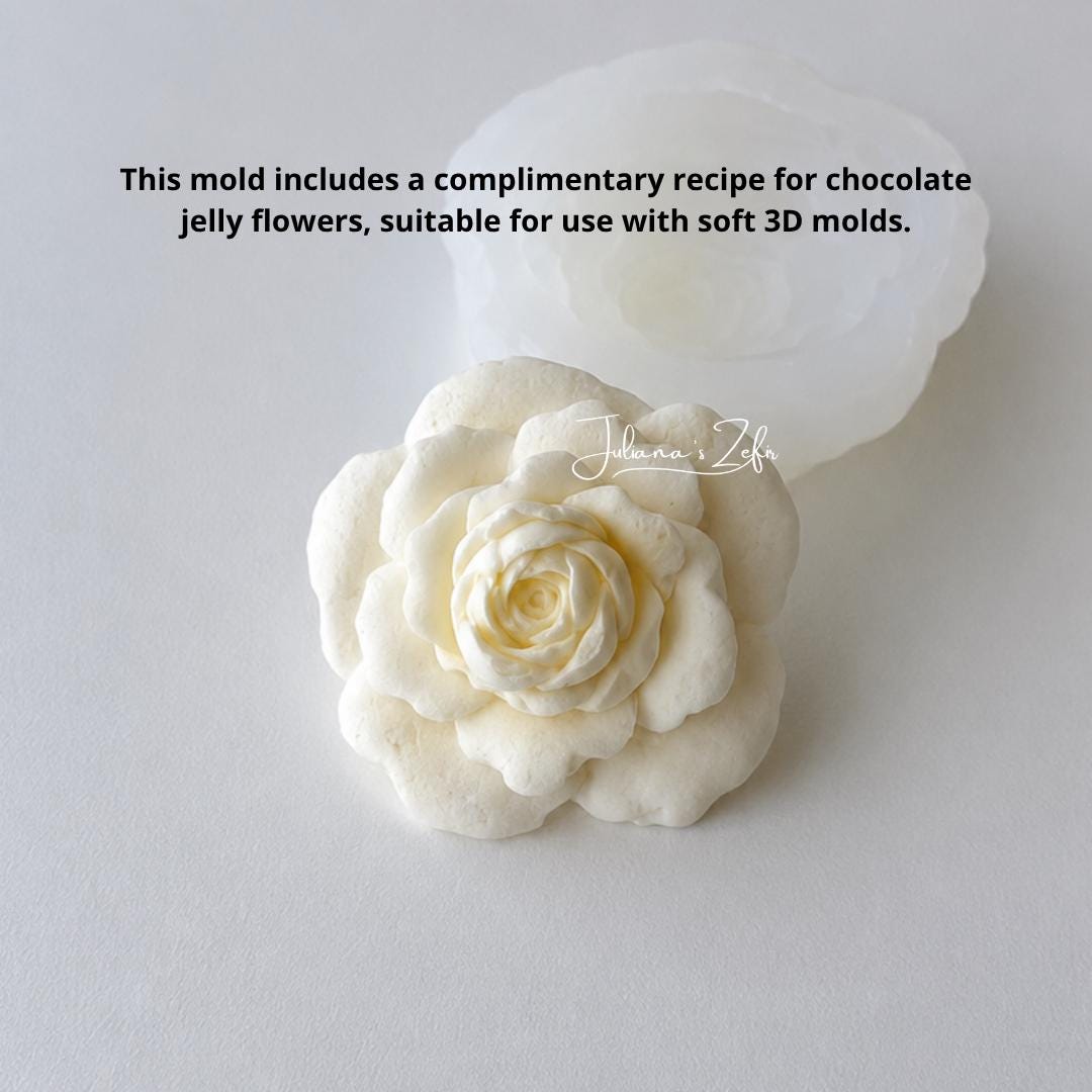 Rose Moondance soft Silicone Mold | food grade marshmallow zefir decorating tool