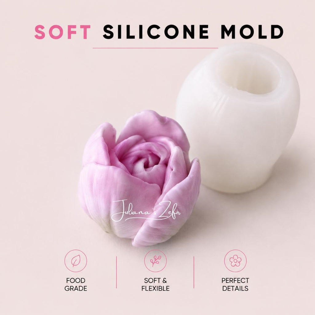 Tulip Bud Silicone Mold | food grade marshmallow zefir decorating tool