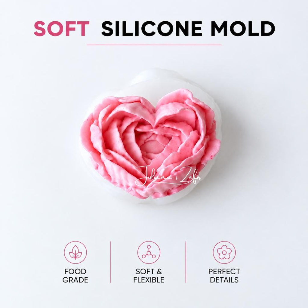 Heart in Bloom Silicone Mold | food grade marshmallow zefir decorating tool