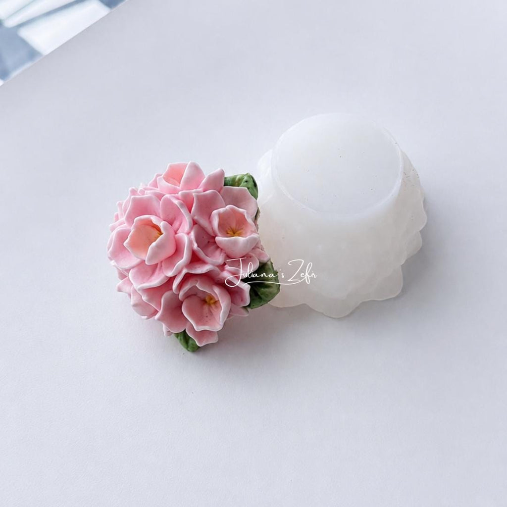Pink Jasmine Soft Silicone Mold | food grade marshmallow zefir decorating tool