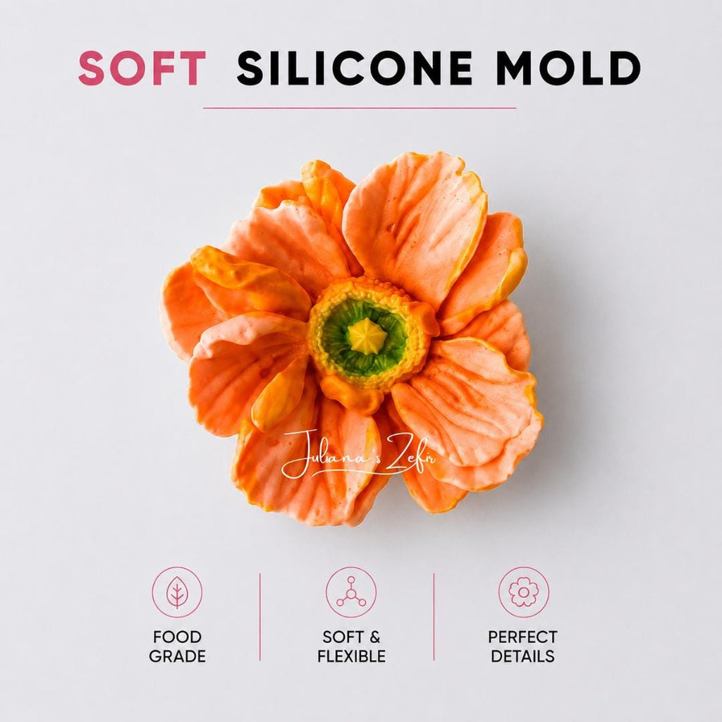 Poppy Fantasy Silicone Mold | food grade marshmallow zefir decorating tool