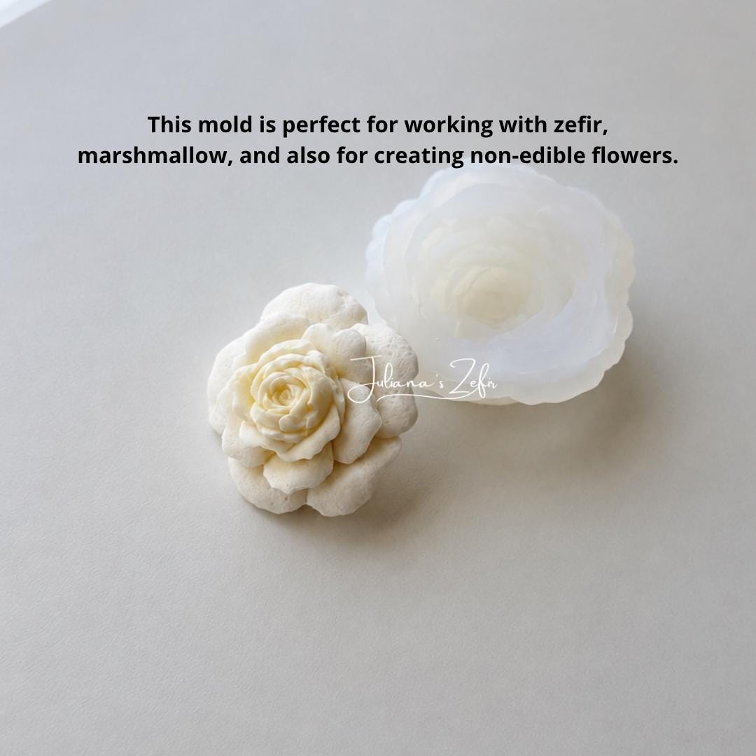 Rose Moondance soft Silicone Mold | food grade marshmallow zefir decorating tool