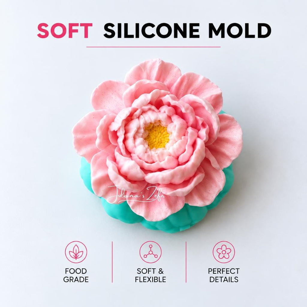 Peony Eternal Camellias Silicone Mold | food grade marshmallow zefir decorating tool