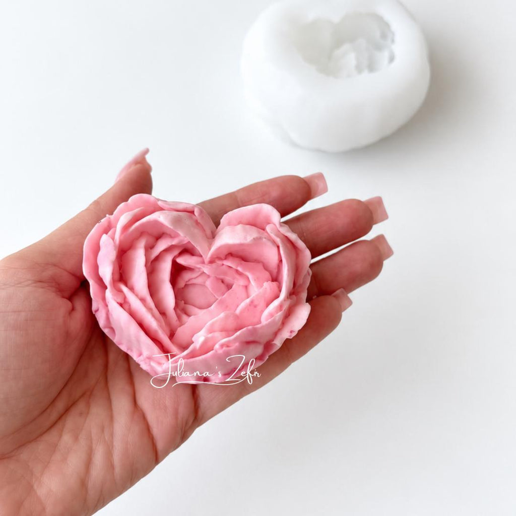 Heart in Bloom Silicone Mold | food grade marshmallow zefir decorating tool
