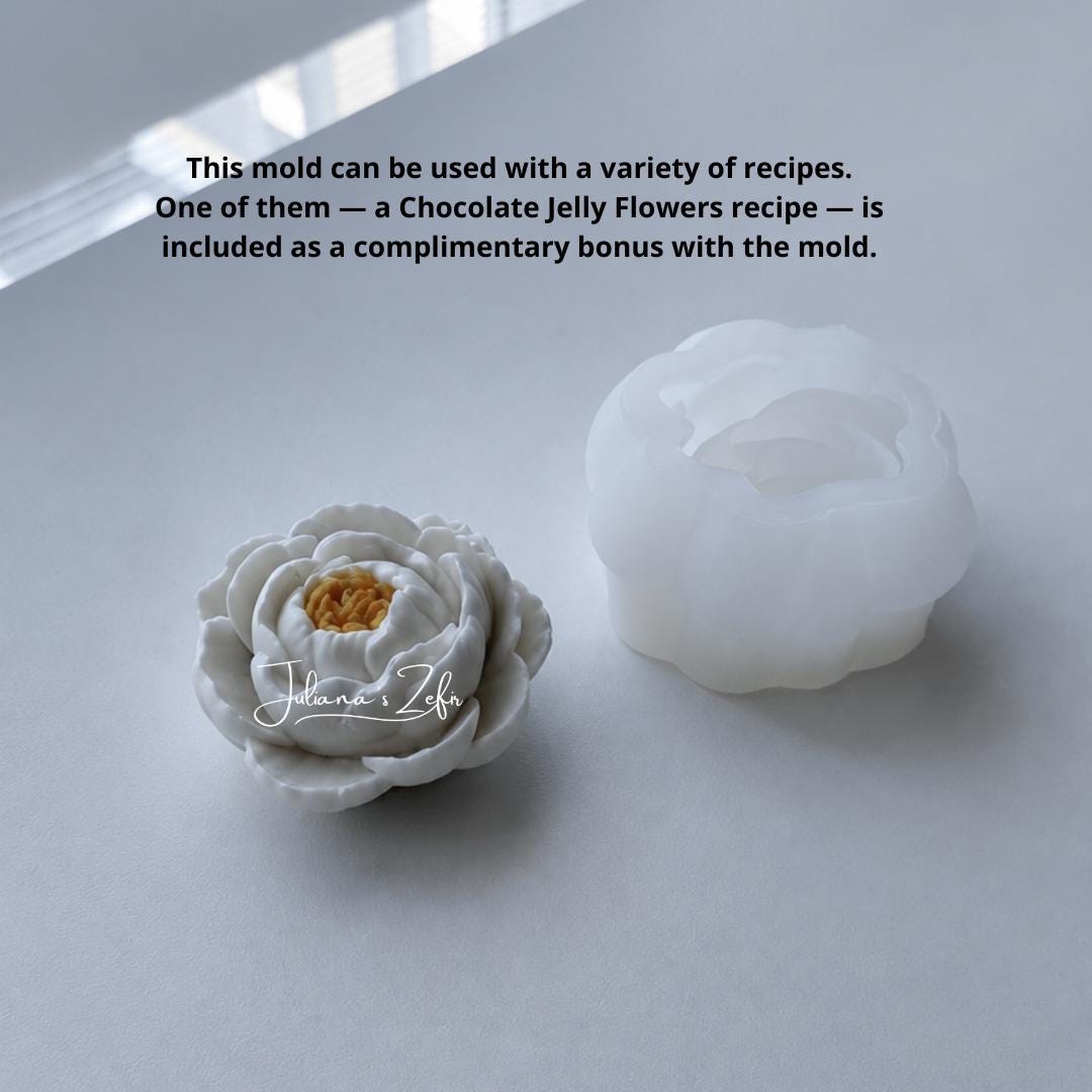 White Peony Silicone Mold | food grade marshmallow zefir decorating tool