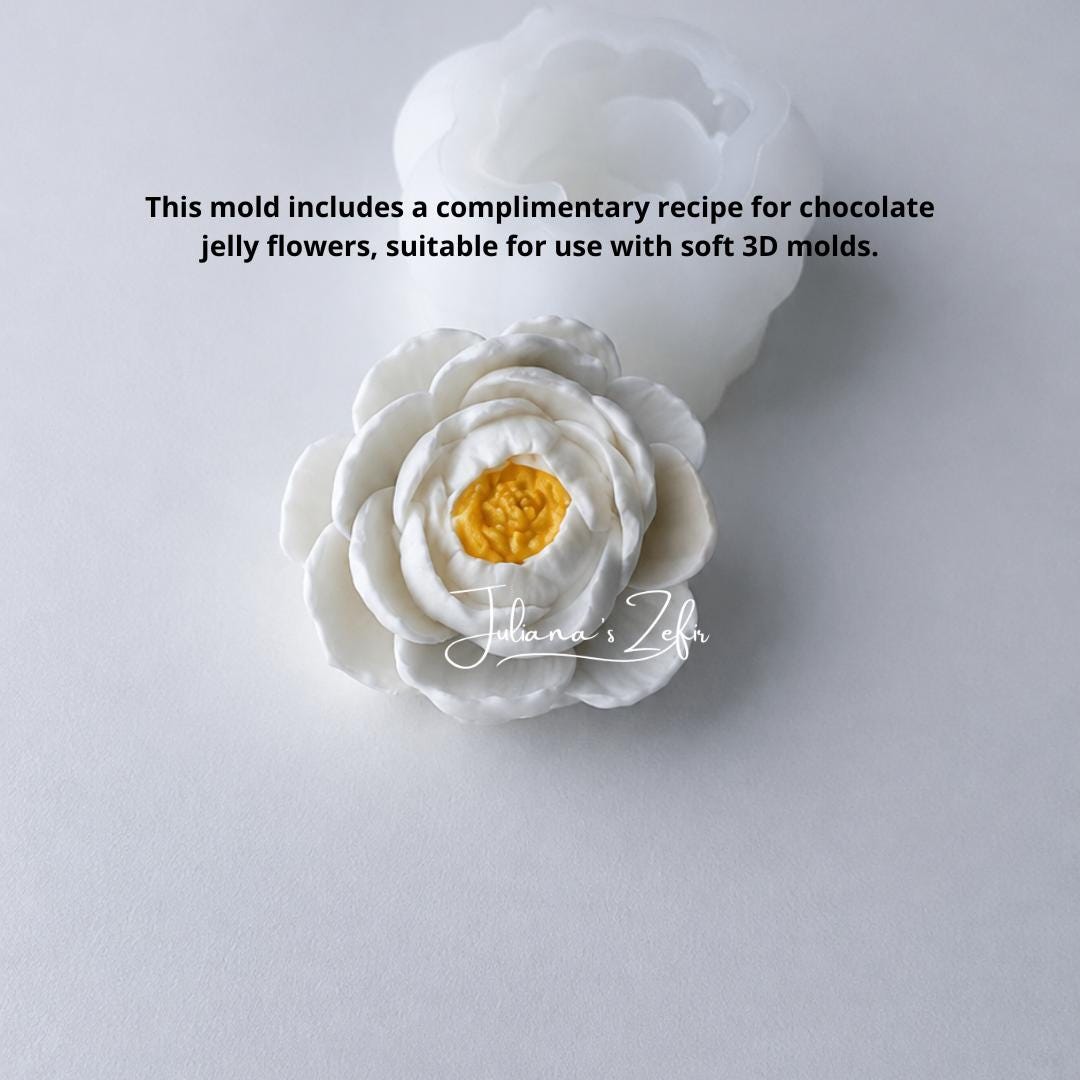 White Peony Silicone Mold | food grade marshmallow zefir decorating tool