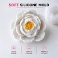 White Peony Silicone Mold | food grade marshmallow zefir decorating tool
