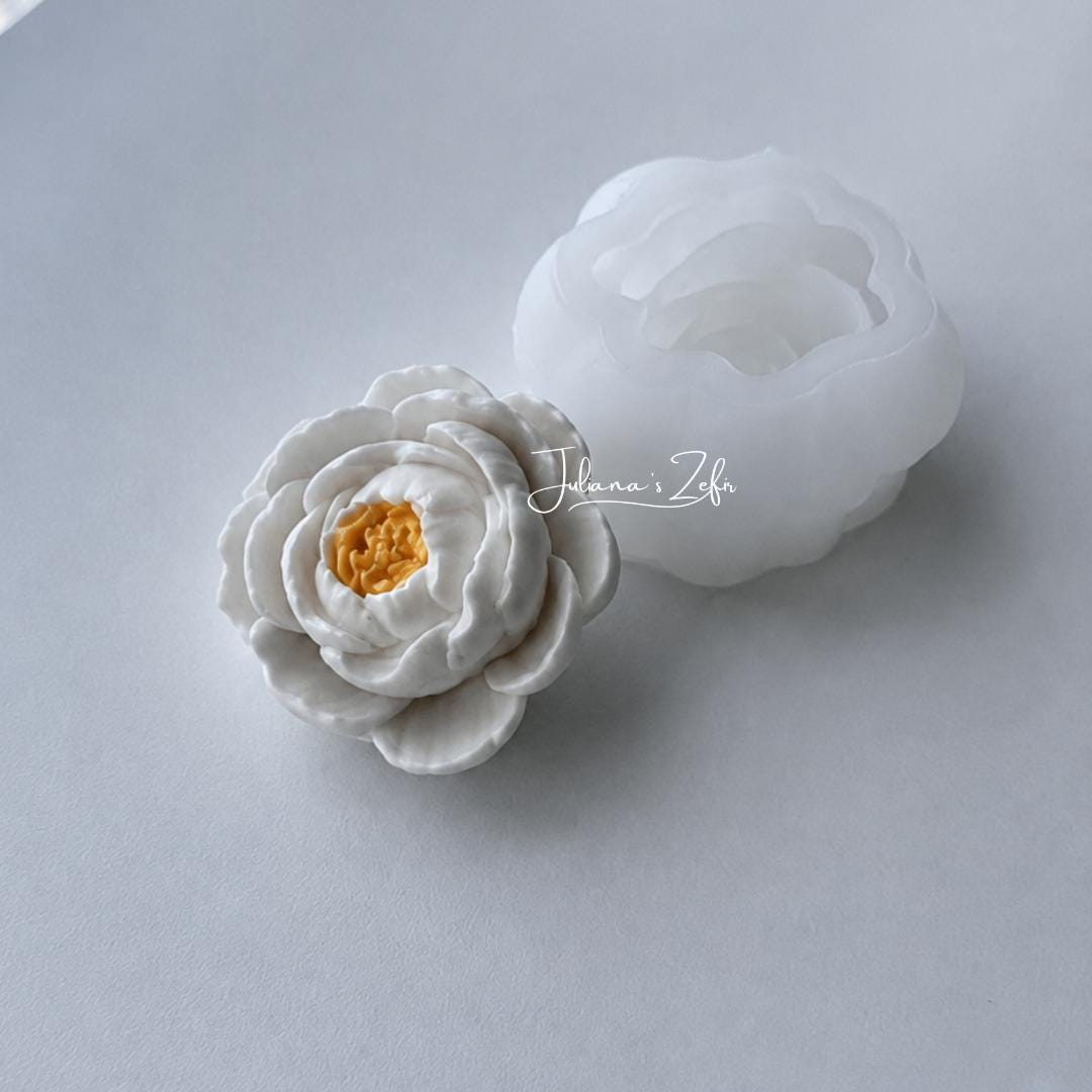 White Peony Silicone Mold | food grade marshmallow zefir decorating tool