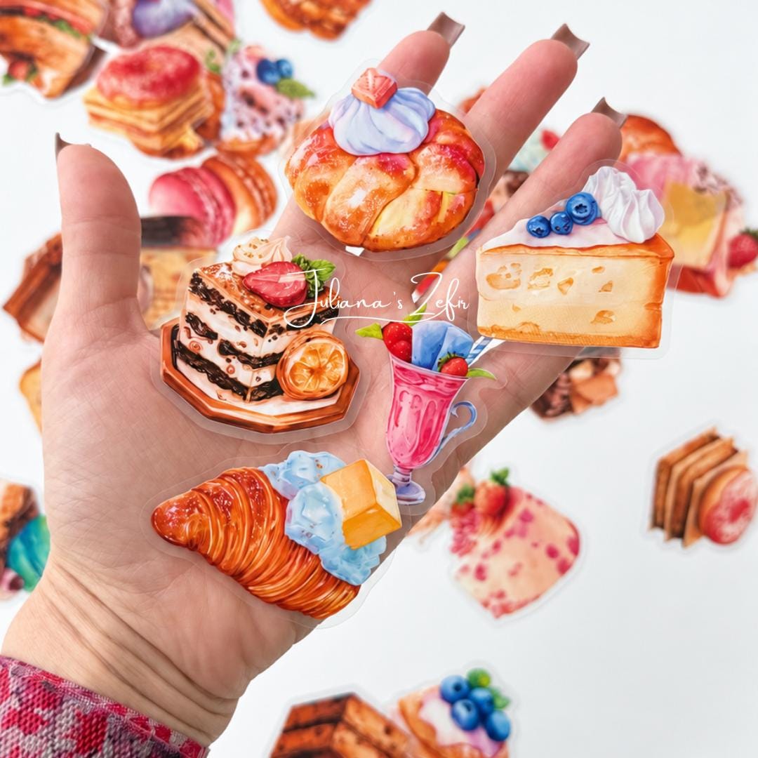 56 Bakery & Dessert Stickers, Cakes Pastries and Sweets Sticker Set, Baking Stickers, Cute Food Stickers, Baker Gift